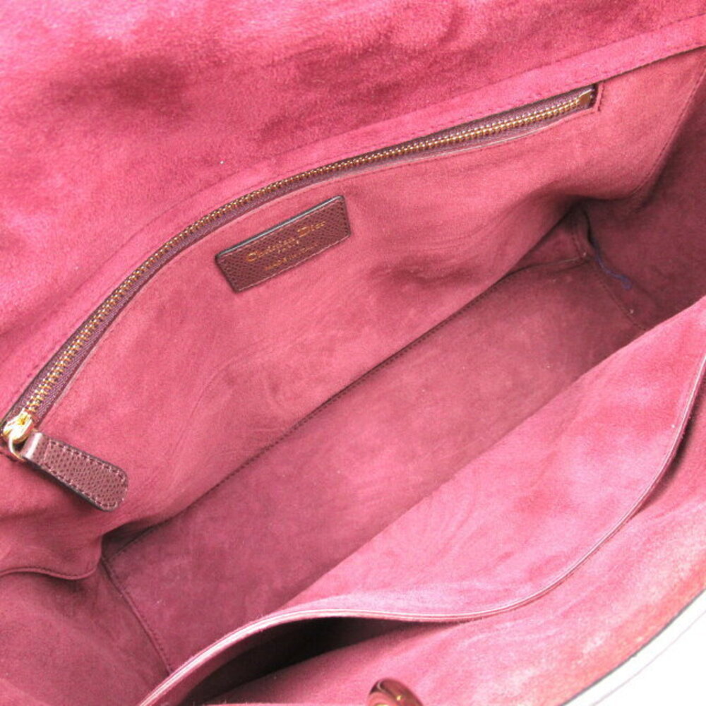 Dior Lady Dior Shoulder Bag Leather Bordeaux - Picture 7 of 10